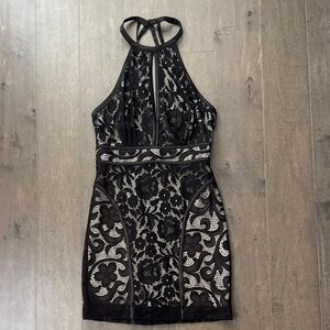 EUC bebe Black Lace Backless Dress